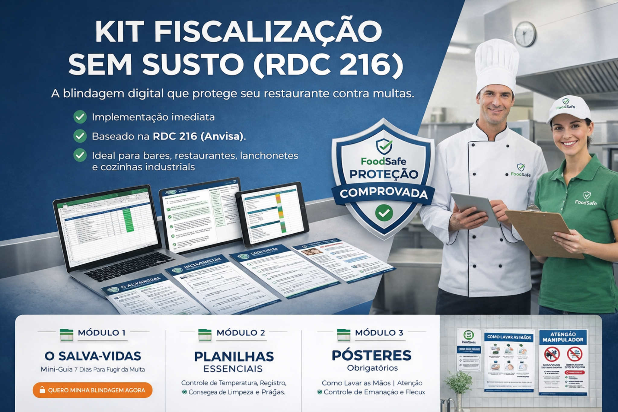 Mockup do Kit Fiscalização Sem Susto (RDC 216)